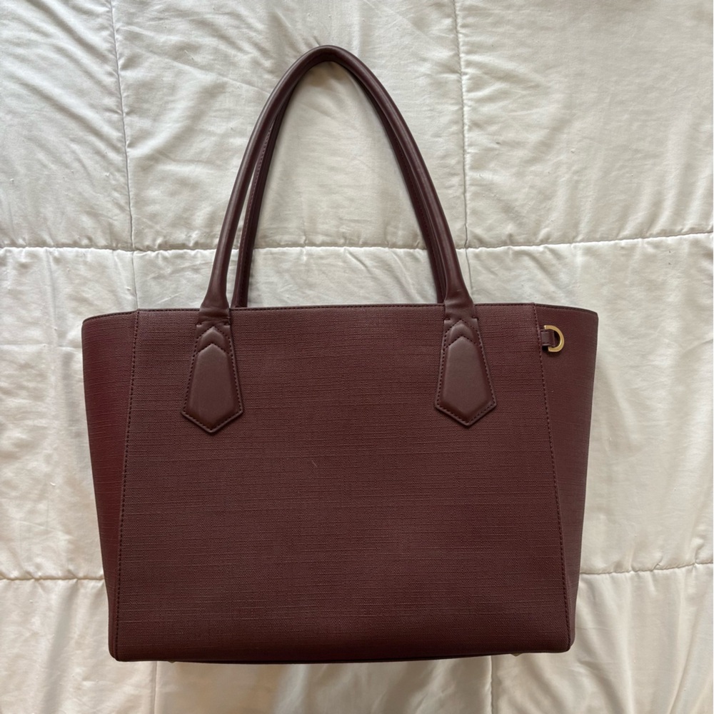 Dagne Dover Signature Tote in Oxblood, Classic Size